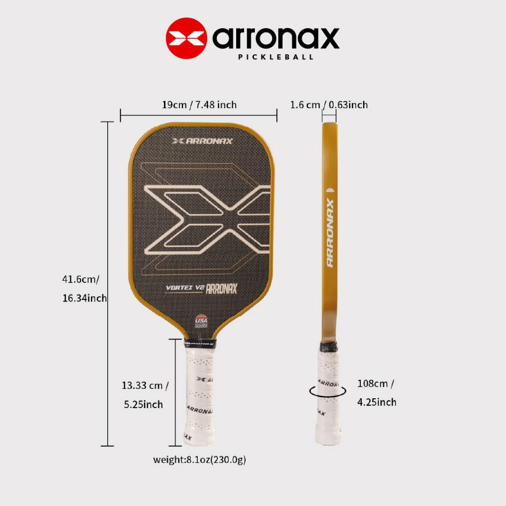 ARRONAX Vortex V2 Carbon Fiber Pickleball Paddle (16mm)