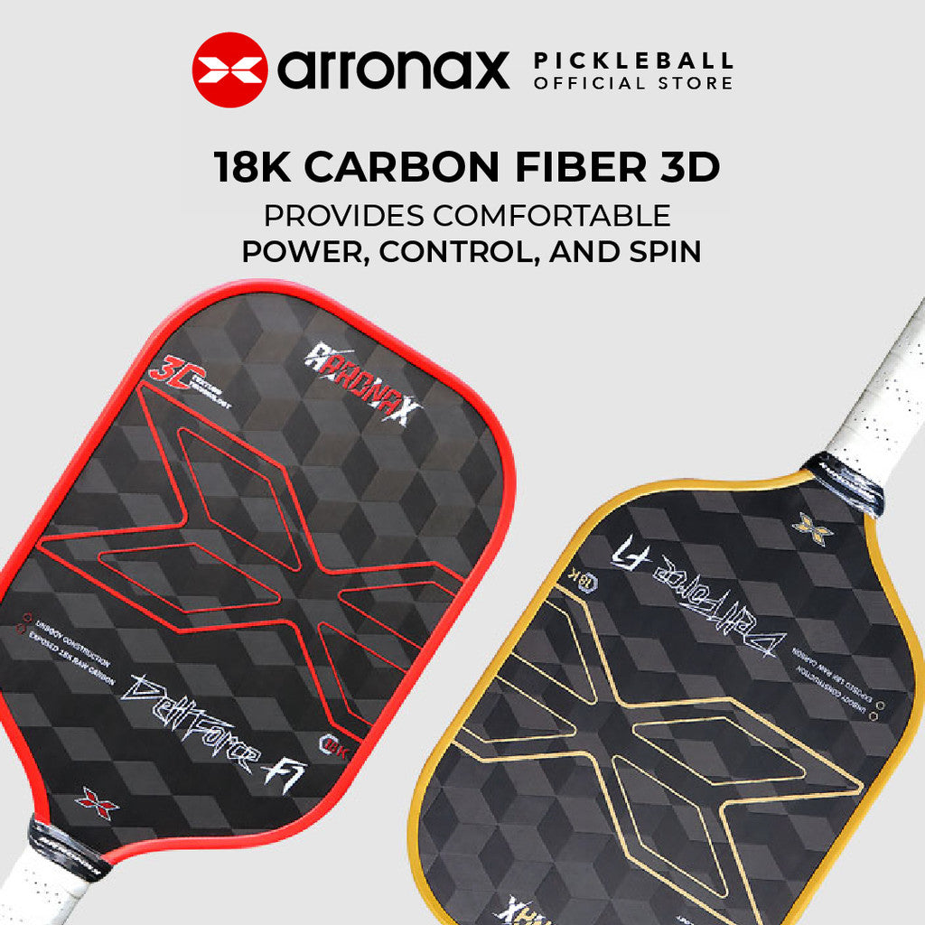 ARRONAX DETTFOREC F1 18K Carbon Fiber Control & Power Pickleball Paddle (16mm)